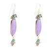 Emile Purple Quartz and Blue Turquoise Sterling Silver Drop Earrings - Barse Jewelry