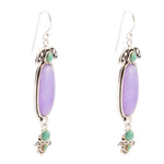 Emile Purple Quartz and Blue Turquoise Sterling Silver Drop Earrings - Barse Jewelry