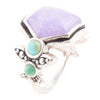 Emile Purple Quartz and Blue Turquoise Sterling Silver Ring - Barse Jewelry