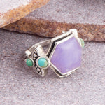 Emile Purple Quartz and Blue Turquoise Sterling Silver Ring - Barse Jewelry