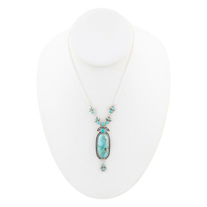 Emile Sterling Silver and Blue Turquoise Pendant Necklace - Barse Jewelry