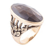 Enchanted Faceted Black Smoky Quartz Golden Ring - Barse Jewelry