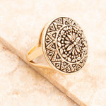 Engraved Gold Bronze Statement Rings - Barse Jewelry
