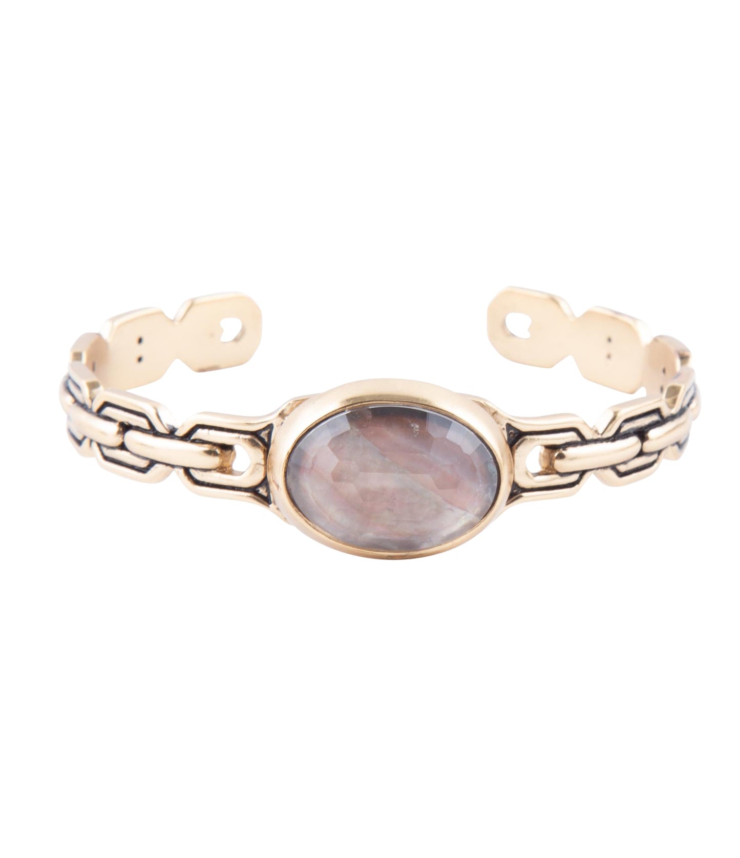 Etto Black Mother of Pearl Golden Cuff Bracelet - Barse Jewelry