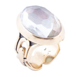 Etto Black Mother of Pearl Golden Dome Statement Ring - Barse Jewelry