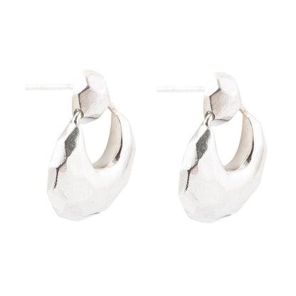 Faceted Sterling Silver Doorknocker Post Earrings - Barse Jewelry
