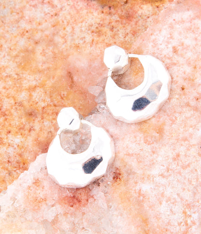 Faceted Sterling Silver Doorknocker Post Earrings - Barse Jewelry