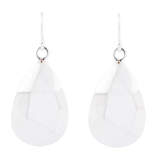 Faceted Sterling Silver Drop Earrings