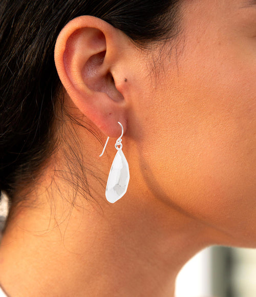 Faceted Sterling Silver Drop Earrings - Barse Jewelry