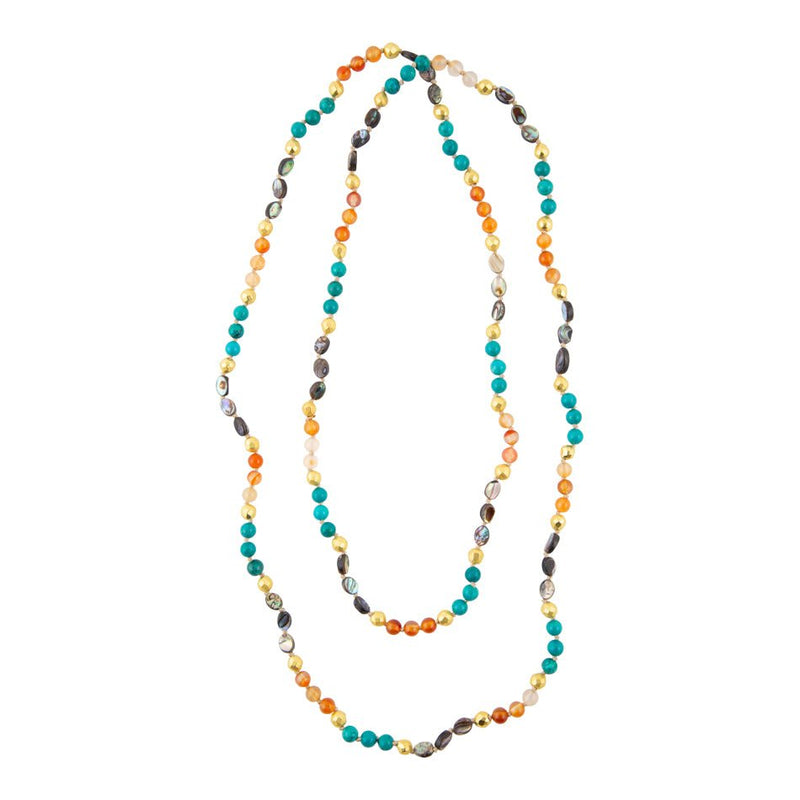Fall Hues Abalone Long Wrap Necklace - Barse Jewelry