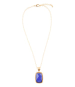 Filigreed Blue Agate Golden Pendant Necklaces - Barse Jewelry