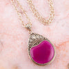 Flamenco Magenta Agate Pendant Necklace - Barse Jewelry