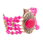 Flamenco Magenta Agate Statement Bracelet - Barse Jewelry