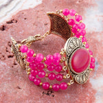 Flamenco Magenta Agate Statement Bracelet - Barse Jewelry