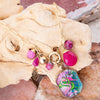 Flamingo Pink Agate Golden Pendant Necklace - Barse Jewelry