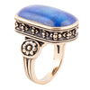 Floral Bloom Blue Lapis Golden Statement Ring - Barse Jewelry