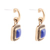 Flourish Blue Lapis Golden Drop Earrings - Barse Jewelry