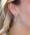 Flourish Blue Turquoise Golden Drop Earrings - Barse Jewelry