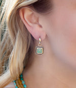 Flourish Blue Turquoise Golden Drop Earrings - Barse Jewelry