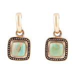 Flourish Blue Turquoise Golden Drop Earrings - Barse Jewelry