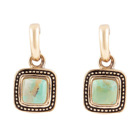 Flourish Blue Turquoise Golden Drop Earrings