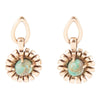 Fluted Blue Turquoise Drop Post Earrings - Barse Jewelry