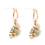 Fluted Blue Turquoise Drop Post Earrings - Barse Jewelry