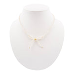 Freshwater Pearl Bow Golden Necklace - Barse Jewelry