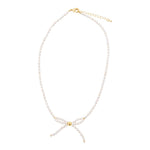 Freshwater Pearl Bow Golden Necklace - Barse Jewelry