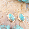 Genuine Blue Turquoise Golden Earrings - Barse Jewelry