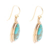 Genuine Blue Turquoise Golden Earrings - Barse Jewelry