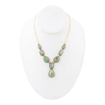 Genuine Blue Turquoise Roped Golden Bronze Y Necklace - Barse Jewelry