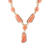 Genuine Orange Sponge Coral Golden Abstract Statement Necklace - Barse Jewelry