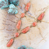 Genuine Orange Sponge Coral Golden Abstract Statement Necklace - Barse Jewelry