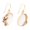 Gifted White Mother of Pearl Golden Bow Drop Earrings - Barse Jewelry