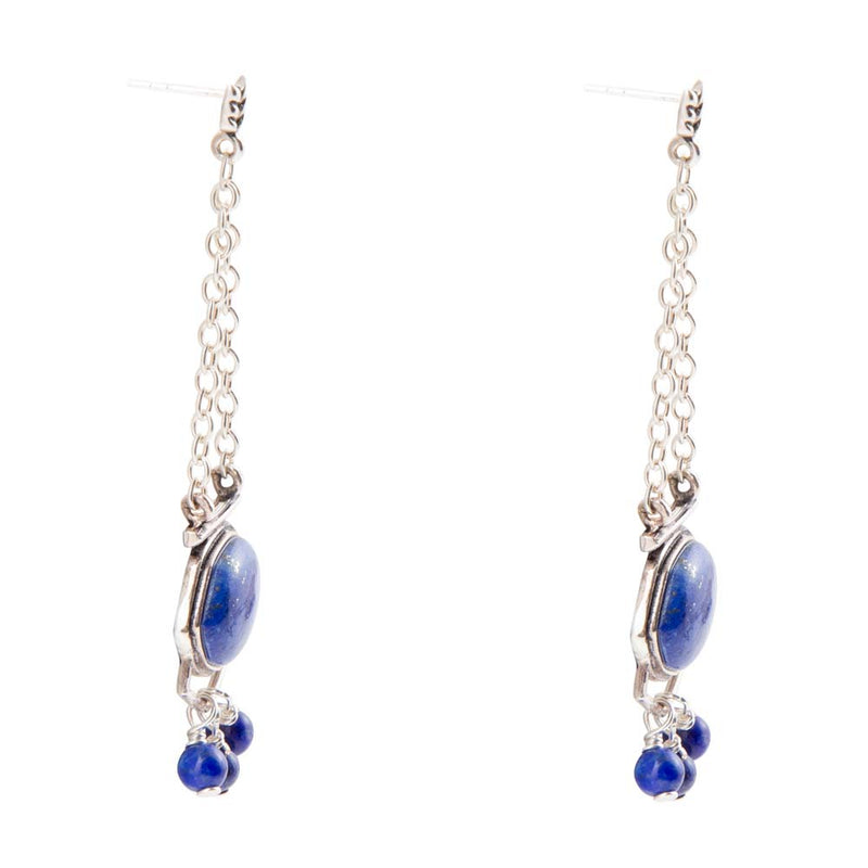 Go West Blue Lapis and Sterling Silver Drop Earrings - Barse Jewelry