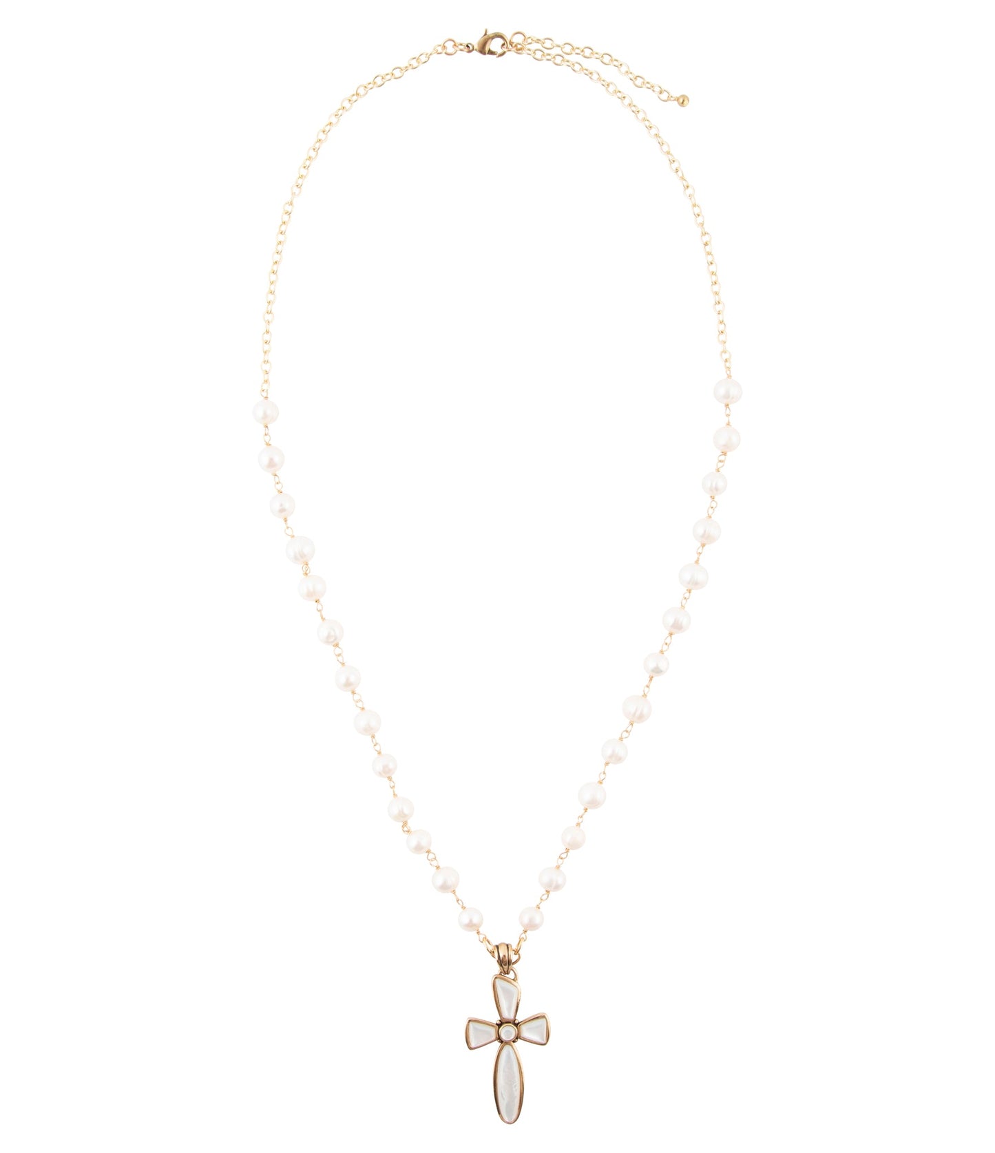Golden Bronze Chain and White Pearl Pendant Necklaces - Barse Jewelry