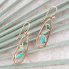 Golden Drop Green Stones Earrings - Barse Jewelry