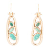 Golden Drop Green Stones Earrings - Barse Jewelry