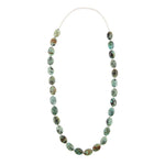 Green African Turquoise Slip On Sterling Silver Necklace - Barse Jewelry