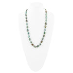 Green African Turquoise Slip On Sterling Silver Necklace - Barse Jewelry