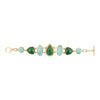 Green Agate and Blue Turquoise Golden Link Bracelet - Barse Jewelry