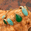 Green Agate and Blue Turquoise Golden Link Bracelet - Barse Jewelry