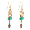 Green Agate Golden Drop Earrings - Barse Jewelry