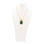 Green Agate Golden Lace Pendant Necklace - Barse Jewelry