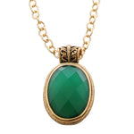 Green Agate Golden Lace Pendant Necklace - Barse Jewelry