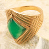 Green Agate Golden Statement Ring - Barse Jewelry