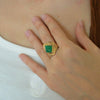 Green Agate Golden Statement Ring - Barse Jewelry