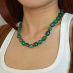 Green Agate Nugget Knotted Necklace - Barse Jewelry
