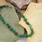 Green Agate Nugget Knotted Necklace - Barse Jewelry